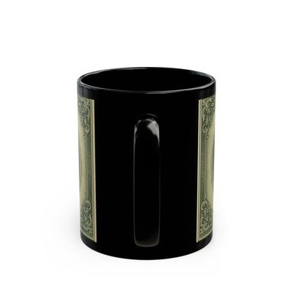 Swasticoin Unique Black Money Design Mug for Coffee Lovers, Funny Gift for Birthdays, Office Decor, Unique Collectible