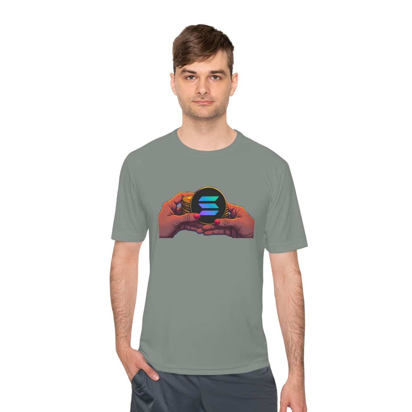 Unisex Moisture Wicking Tee featuring SOLANA & YZY designs, Perfect for Athletes, Casual Wear, Fitness Goals, Everyday Use, Sports Events