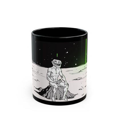 TROLL Cosmic Chill Black Mug - Alien Art, Gift for Sci-Fi Lovers, Space-Themed Coffee Cup, Unique Artwork, Inspirational Drinkware