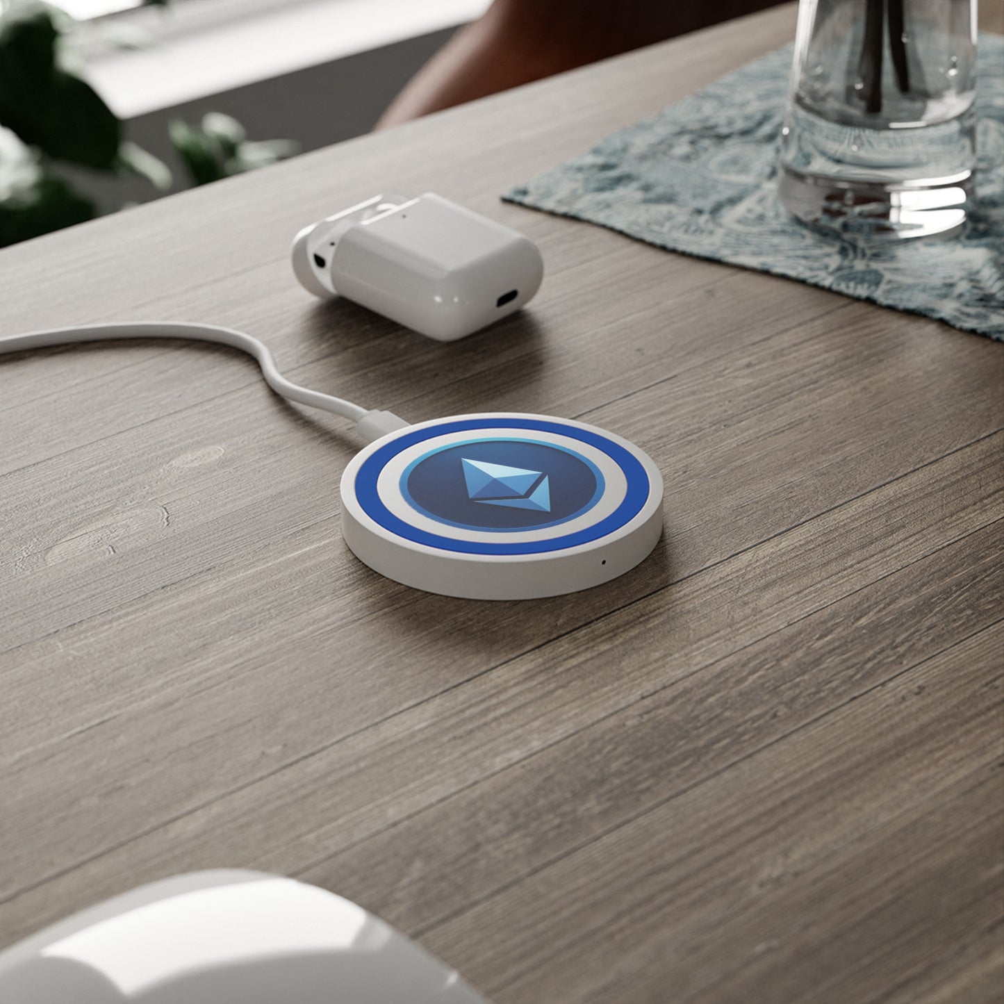 Elegant Ethereum Wireless Charging Pad, Modern Tech Accessory, Gift for Tech Lovers, Minimalist Design, Office Decor, Birthday Gift