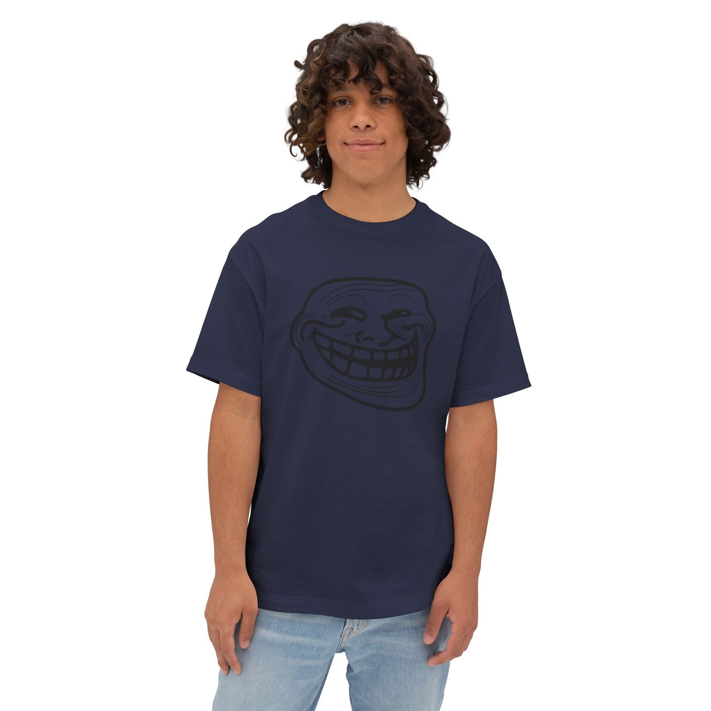 TROLL Funny Graphic Tee, Unisex Oversized Boxy Tee with Troll Face Design, Casual Wear, Gift for Friends, Humor Shirt, Comfortable Everyday Wear