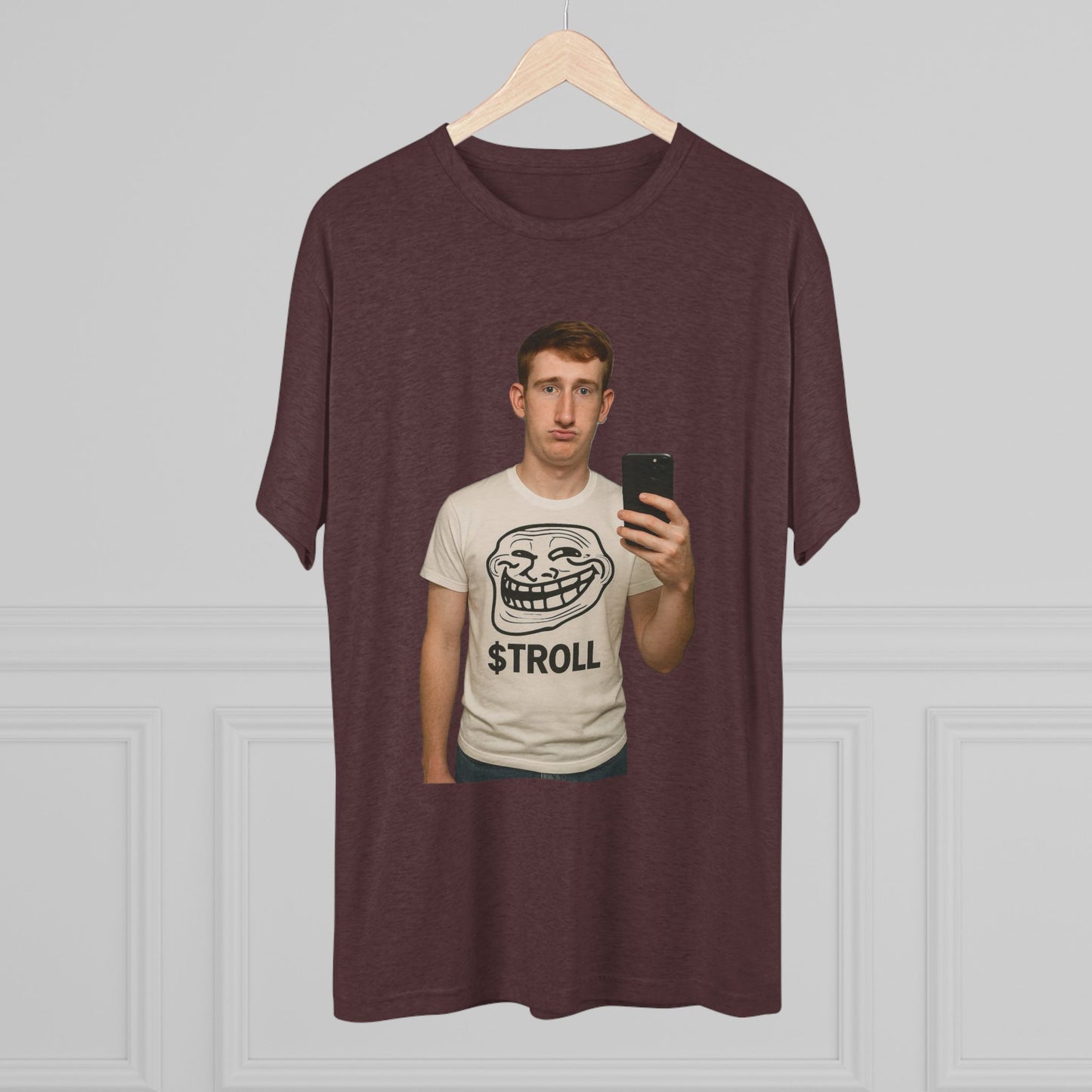 TROLL Unisex Tri-Blend Crew Tee | Funny Tee | Casual Wear | Gift for Friends | Trendy Shirt | Meme Apparel