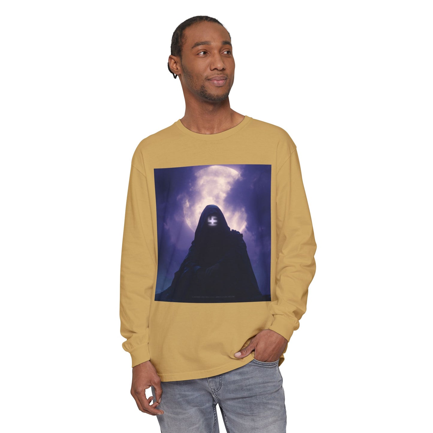 Swasticoin Mystical Mountain Long Sleeve T-Shirt | Unisex Graphic Tee, Trendy Layering Top, Casual Wear, Perfect Gift for Adventurers
