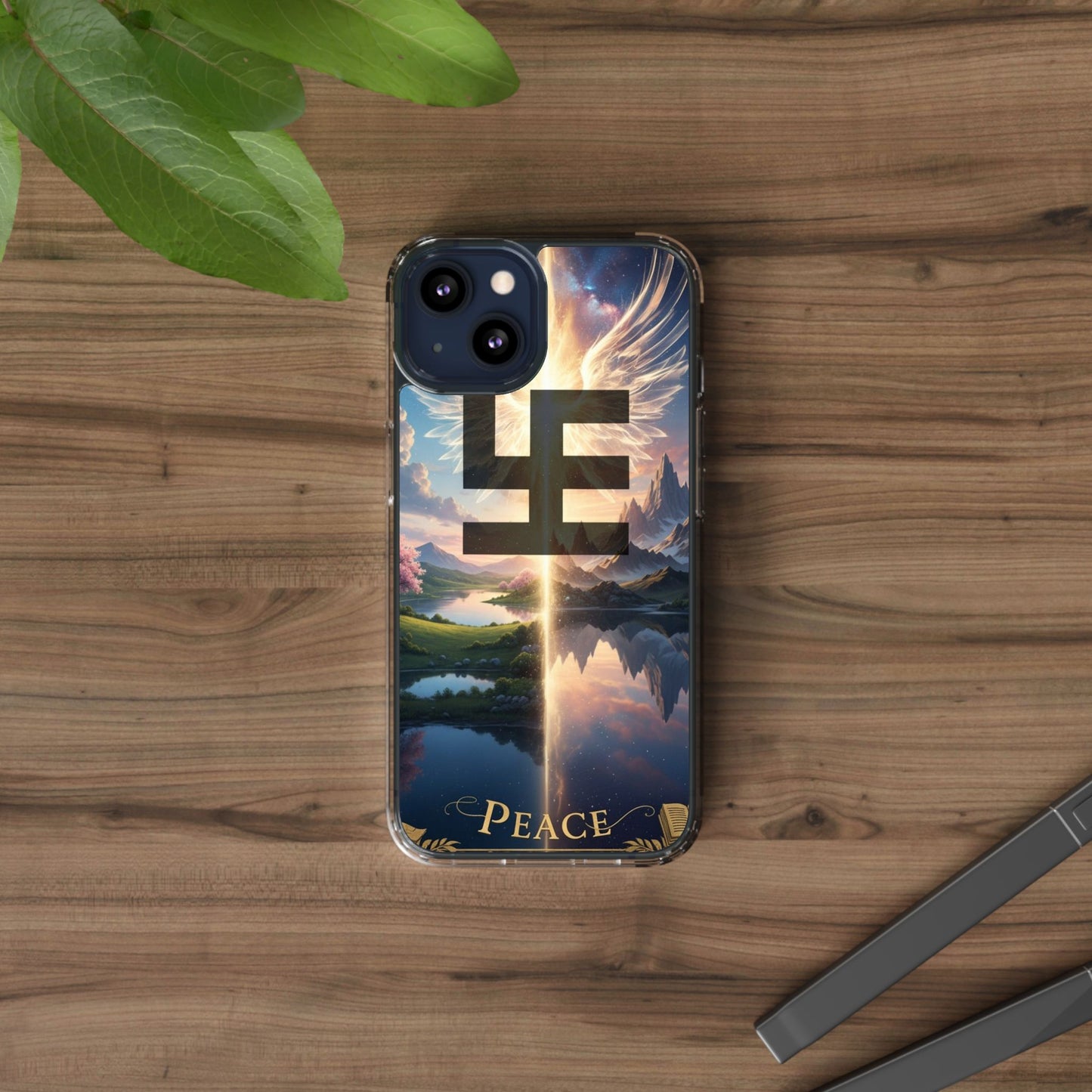 Swasticoin Peaceful Clear Phone Cases, Phone Accessories, Minimalist Design, Nature Lover Gifts, Transparent Phone Cover, Unique Art Case