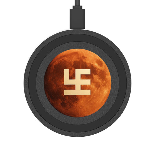 Swasticoin Moon Phase Wireless Charging Pad, Unique Tech Gift, Minimalist Desk Decor, Modern Home Office Accessory, Perfect for Any Occasion