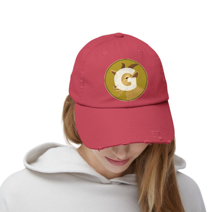 Goat Unisex Distressed Cap with G Logo, Casual Hat, Trendy Apparel, Gift for Him/Her, Summer Accessory, Sportswear