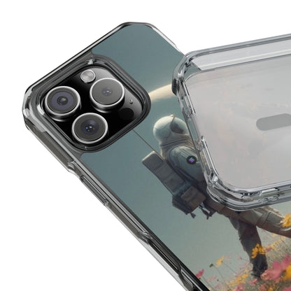 POPCAT Astronaut Phone Case, Clear Impact Case, Unique Galaxy Art Cover, Gift for Space Lovers, Cute Cat and Space Theme, Eco-Friendly