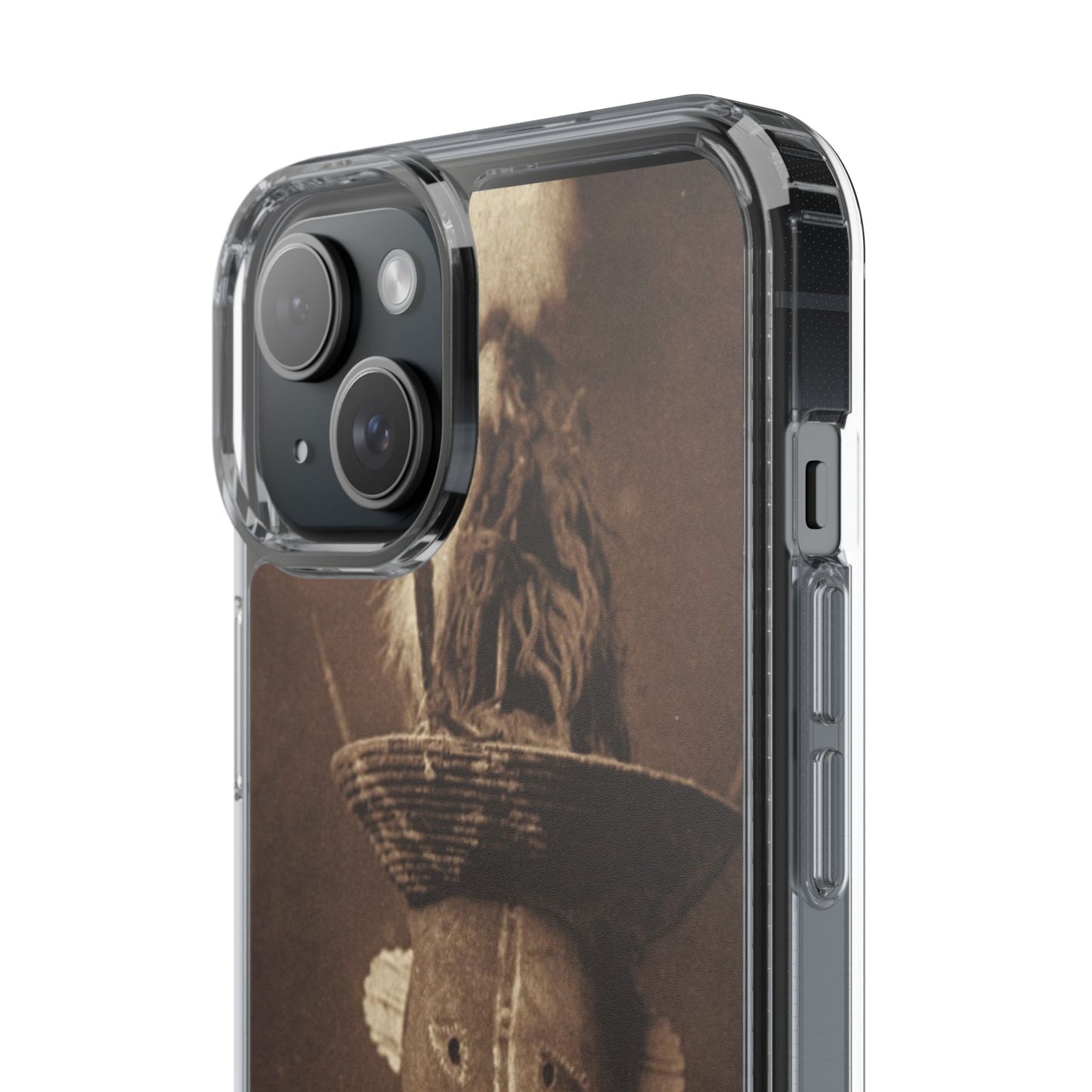 Yei Vintage Ethnic Clear Phone Case, Unique Phone Protector, Bohemian iPhone Case, Artistic Clear Cover, Cultural Phone Accessory