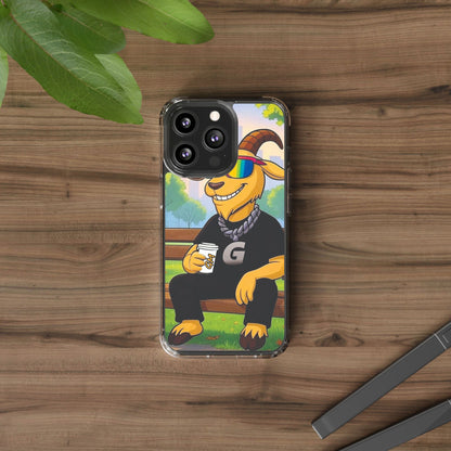 Vibrant Goat Clear Phone Case, Fun Smartphone Cover, Animal Lover Gift, Stylish Tech Accessory, Unique Phone Protection