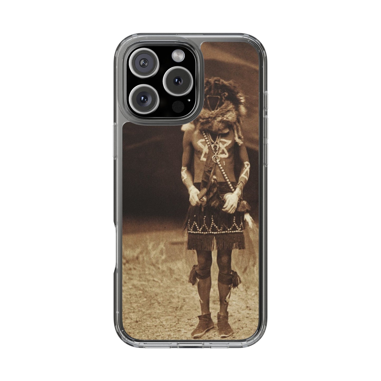 Vintage Spirit Animal Clear Phone Case, Eco-Friendly Cell Phone Cover, Unique Gift for Nature Lovers, Boho Style Mobile Accessory, [...]