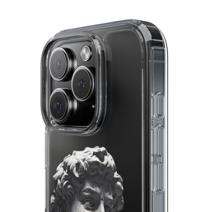 @ye Clear Phone Case with David Statue Design, Modern Phone Accessory for Art Lovers, Unique Gift, Customizable Compatible Soft Case