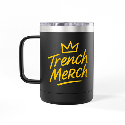 Trench Merch Crown Coffee Mug Tumbler, Perfect for Beach Lovers, Gifts for Friends, Summer Getaways, Adventure Travel, Crown Design