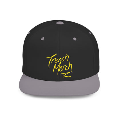 Trench Merch Trendy Flat Bill Snapback Hat, Cool Streetwear Cap for Casual Outings, Outdoor Events, Festivals, Unique Gift for Hip-Hop Fans