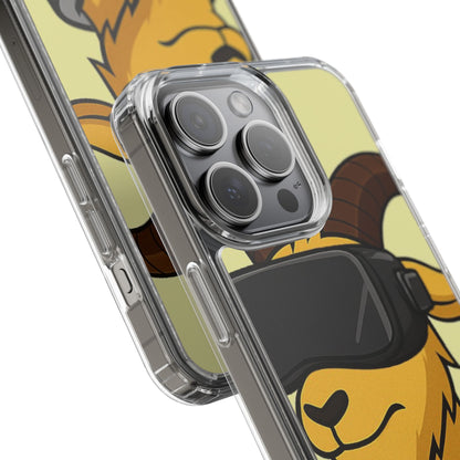 VR Goat Clear Case, Fun Phone Cover, Geeky Accessories, Gift for Gamers, Cute Animal Design, Customizable Phone Cases