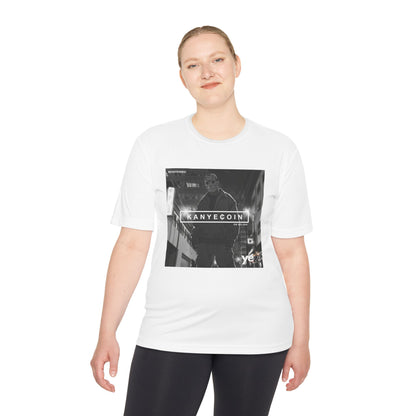 KANYECOIN Unisex Moisture Wicking Tee, Cool Graphic Tee, Music Lover Gift, Urban Style Shirt, Sportswear, Trendy Tee for Fans