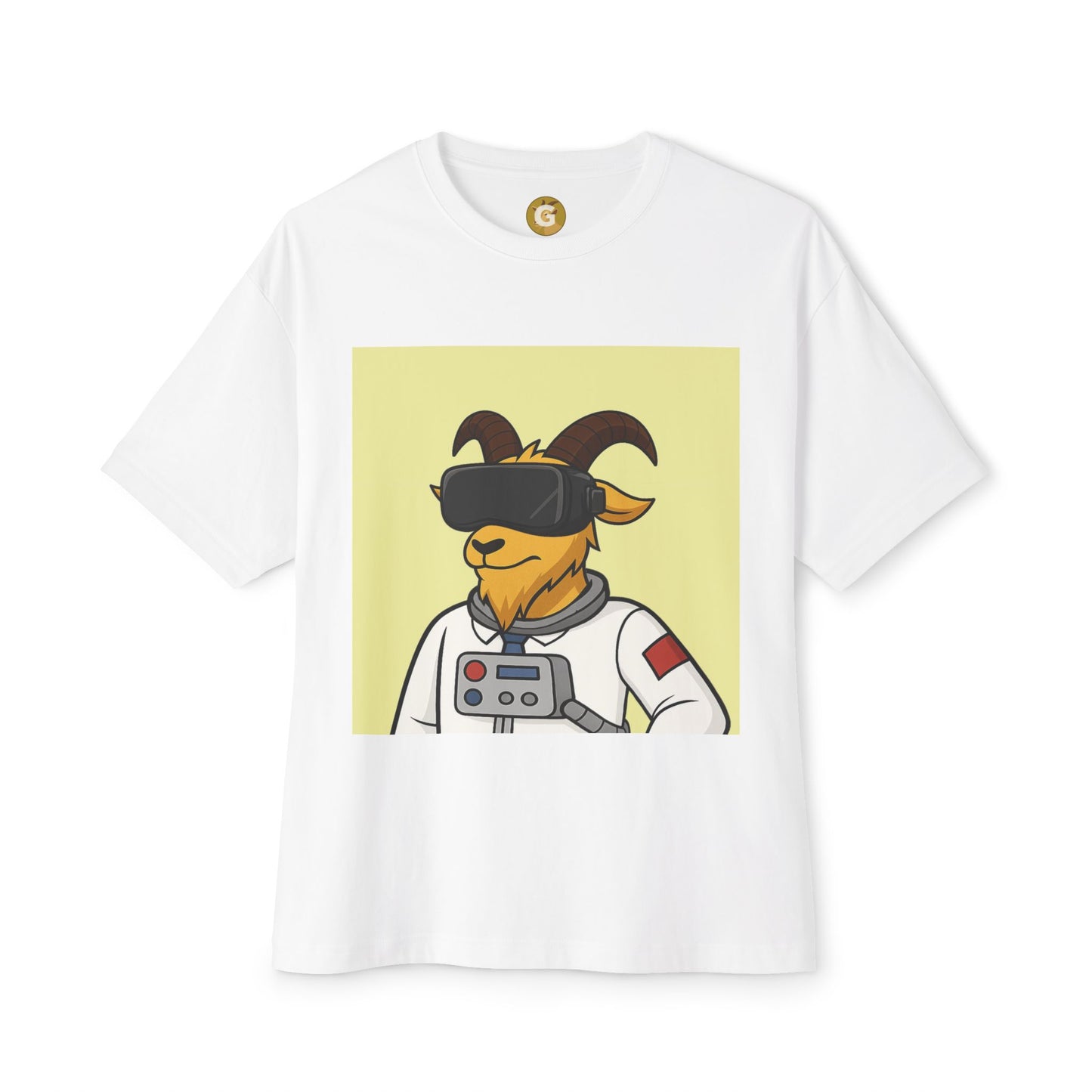 Astronaut Goat Unisex Oversized Tee, Fun Graphic Tee, Casual Wear, Summer Essentials, Gift for Gamers