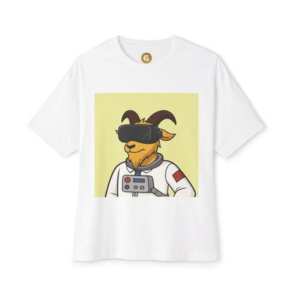 Astronaut Goat Unisex Oversized Tee, Fun Graphic Tee, Casual Wear, Summer Essentials, Gift for Gamers
