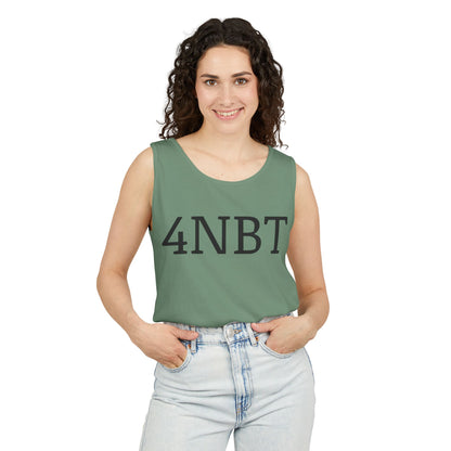 Unisex Garment-Dyed Tank Top with 4NBT Design, Summer Apparel, Casual Wear, Gift for Friends, Individual Expression Top