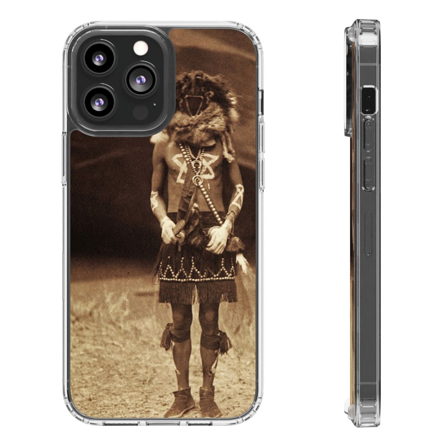 Vintage Spirit Animal Clear Phone Case, Eco-Friendly Cell Phone Cover, Unique Gift for Nature Lovers, Boho Style Mobile Accessory, [...]
