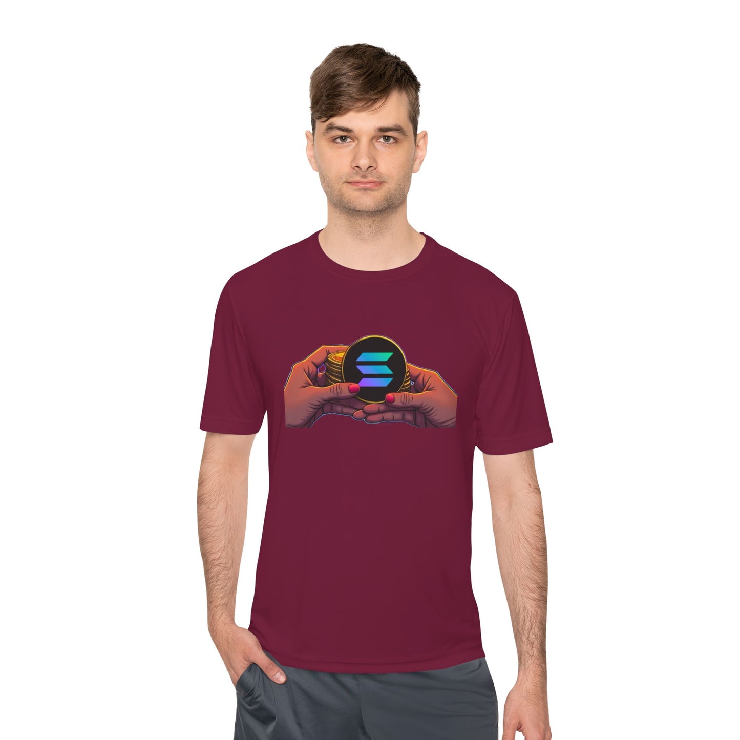 Unisex Moisture Wicking Tee featuring SOLANA & YZY designs, Perfect for Athletes, Casual Wear, Fitness Goals, Everyday Use, Sports Events