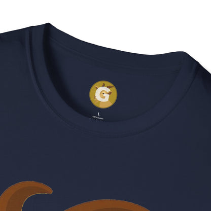 Golden Goat Unisex Softstyle T-Shirt | Cute Goat Tee for Animal Lovers, Birthday Gift, Casual Wear, Farmhouse Decor, Nature Fans