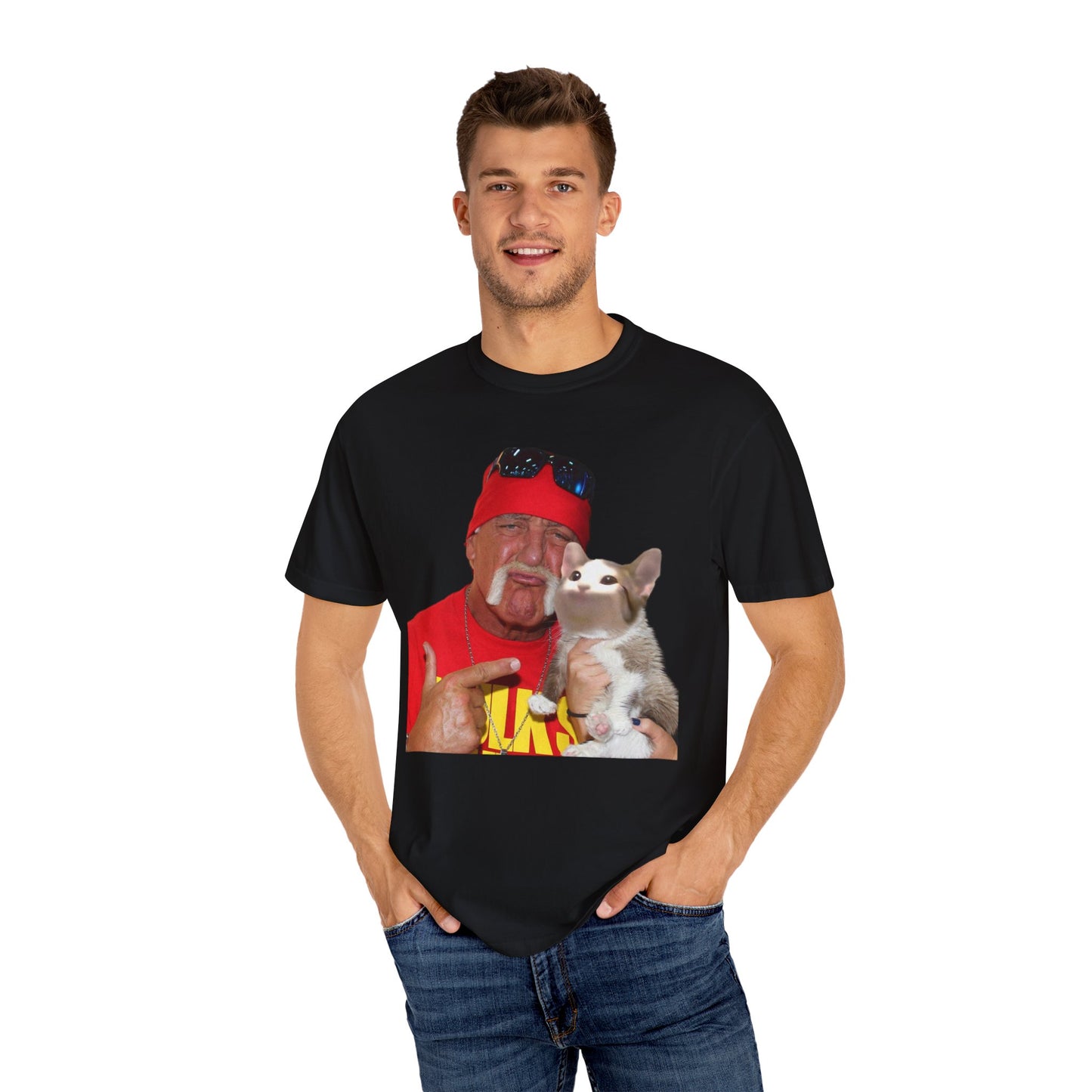 POPCAT Hilarious Unisex T-Shirt: Perfect for Dads, Pet Lovers, Gifts, Funny Apparel, Casual Wear, Cat Lovers