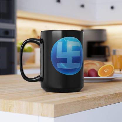 9gy Swasticoin Colorful Coin Design Mug, Unique Coffee Cup, Cryptocurrency Gift, Vibrant Tea Mug, Geeky Kitchen Decor, Fun Collectible Mug