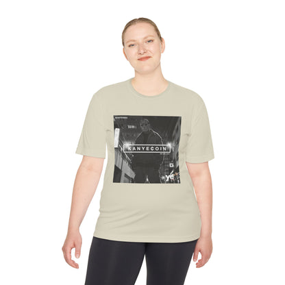 KANYECOIN Unisex Moisture Wicking Tee, Cool Graphic Tee, Music Lover Gift, Urban Style Shirt, Sportswear, Trendy Tee for Fans