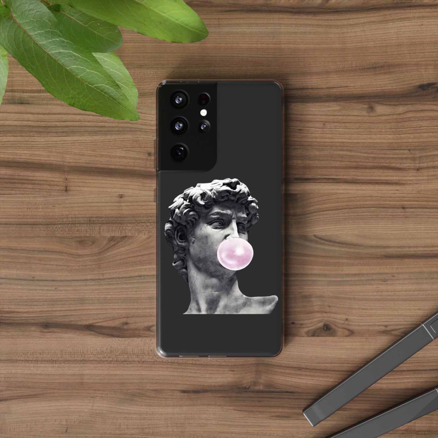 @ye Clear Phone Case with David Statue Design, Modern Phone Accessory for Art Lovers, Unique Gift, Customizable Compatible Soft Case