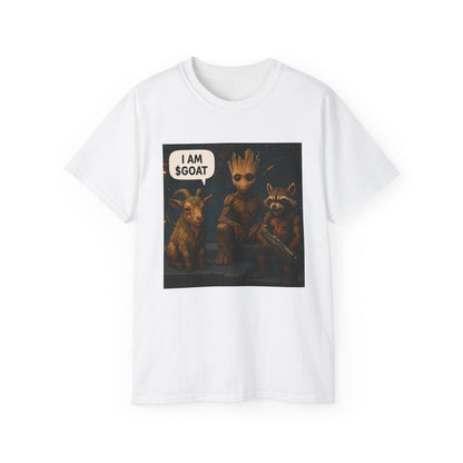Goat Graphic Tee for Fans of Humor, Perfect Gift for Birthdays, Casual Wear, Geeky Apparel, I AM GOAT Theme