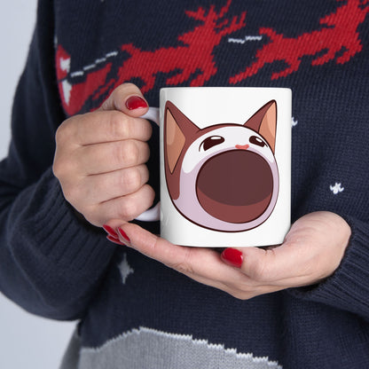 POPCAT Emoji Ceramic Mug - Playful Gift for Cat Lovers, Coffee or Tea Mug, Fun Kitchen Decor, Unique Birthday Present, Animal [...]