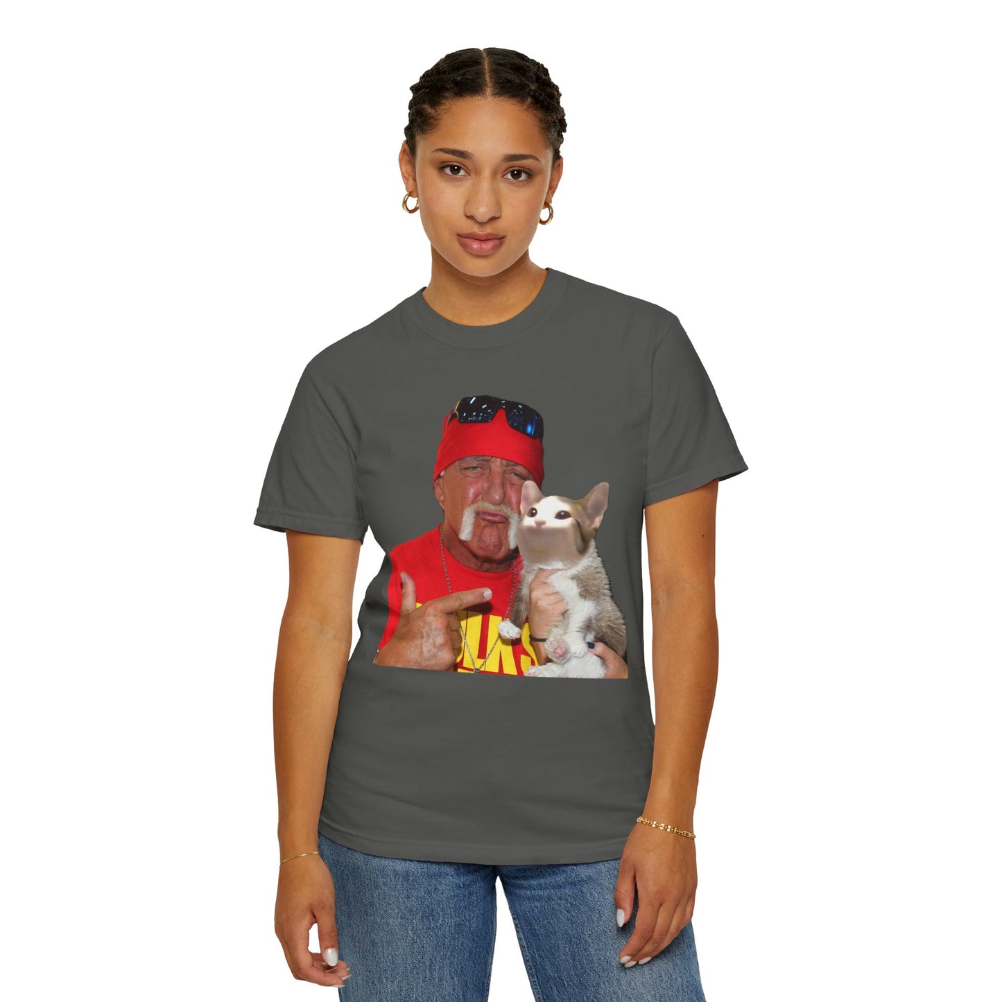 POPCAT Hilarious Unisex T-Shirt: Perfect for Dads, Pet Lovers, Gifts, Funny Apparel, Casual Wear, Cat Lovers