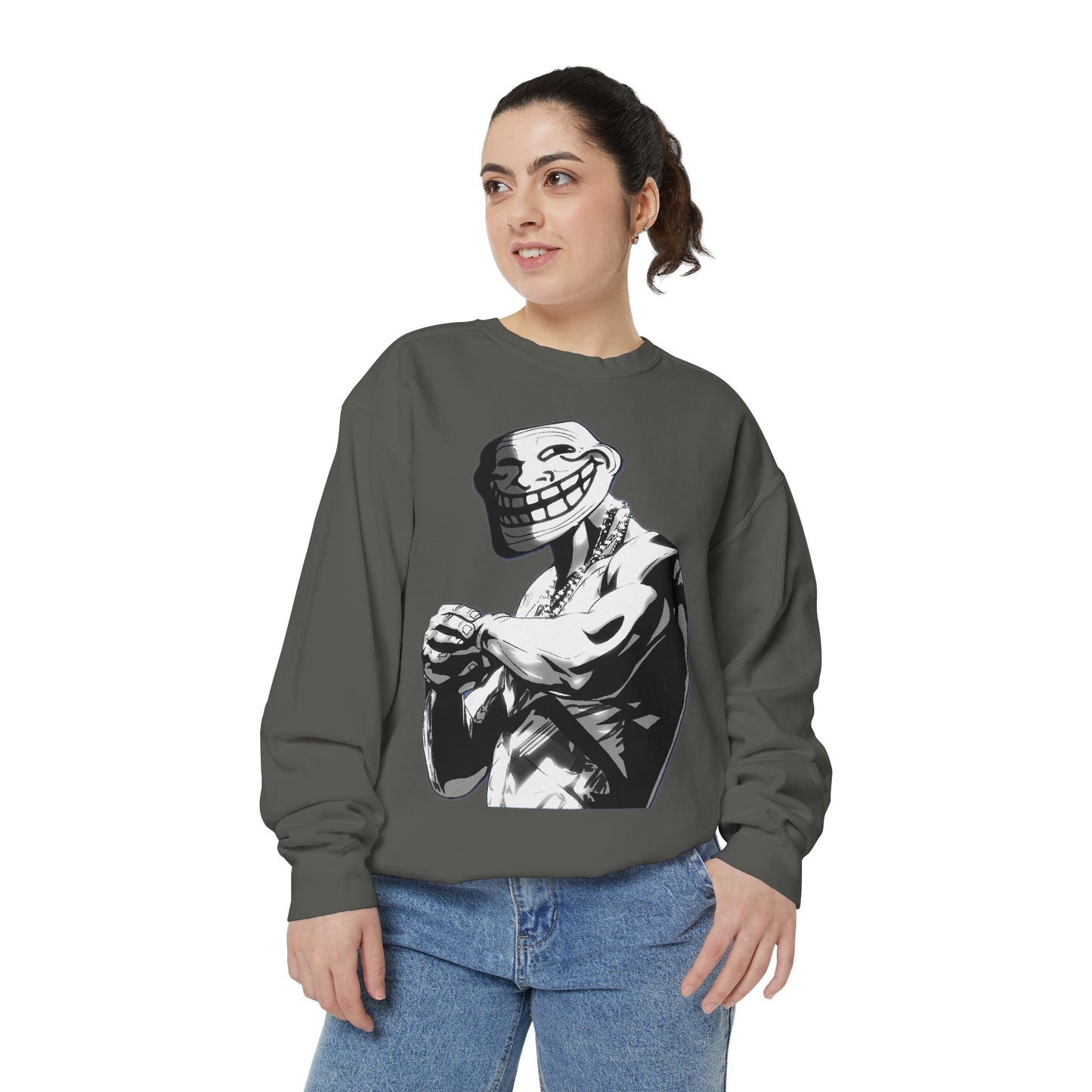 TROLL Stylish Unisex Sweatshirt with Playful Graphic, Trendy Streetwear, Cozy and Casual, Perfect Gift for Any Occasion, Unique Art Design