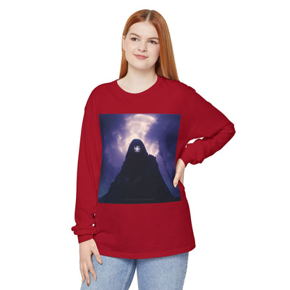 Swasticoin Mystical Mountain Long Sleeve T-Shirt | Unisex Graphic Tee, Trendy Layering Top, Casual Wear, Perfect Gift for Adventurers