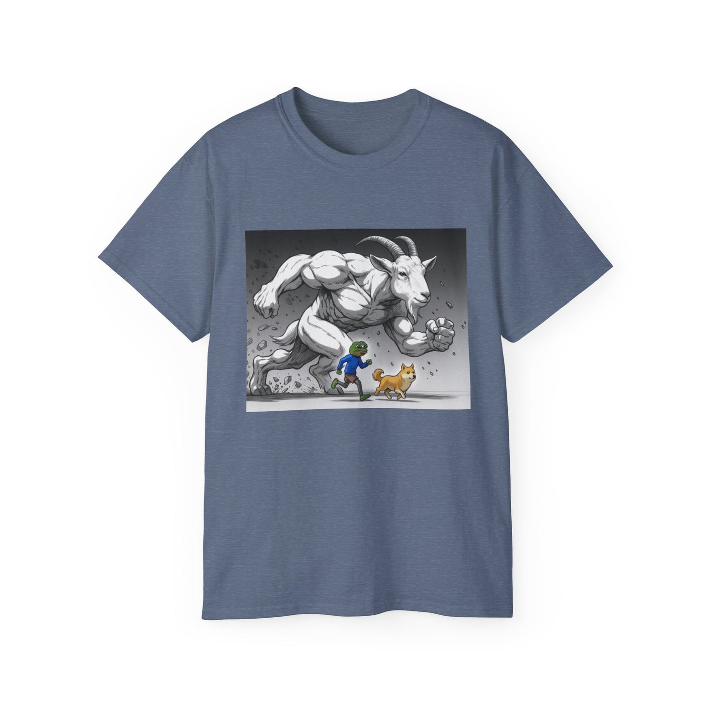 Epic Goat Chase Unisex Tee, Art Tee, Graphic Shirt, Gift for Animal Lovers, Funny T-Shirt, Cartoon Art Tee