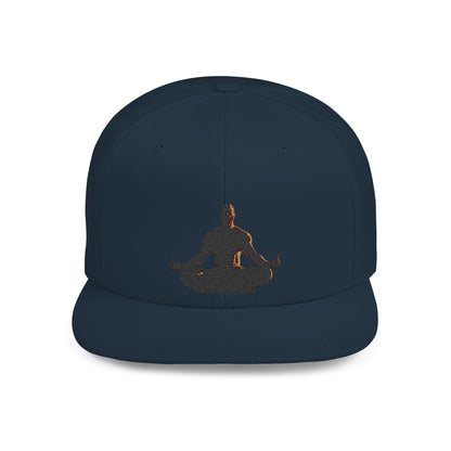 GIGA Zen Meditation Flat Bill Snapback Hat, Mindfulness Cap, Yoga Headwear, Gift for Him/Her, Casual Everyday Wear, Stylish Accessory