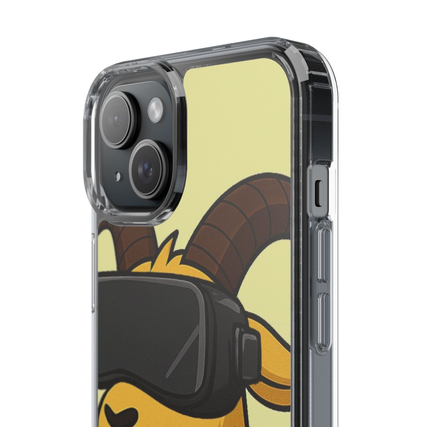 VR Goat Clear Case, Fun Phone Cover, Geeky Accessories, Gift for Gamers, Cute Animal Design, Customizable Phone Cases
