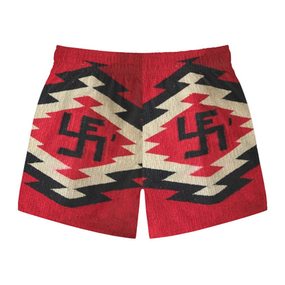 Yei Vibrant Tribal Swim Trunks, Summer Beachwear, Poolside Style, Vacation Essentials, Men's Swimwear