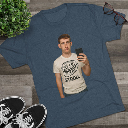 TROLL Unisex Tri-Blend Crew Tee | Funny Tee | Casual Wear | Gift for Friends | Trendy Shirt | Meme Apparel