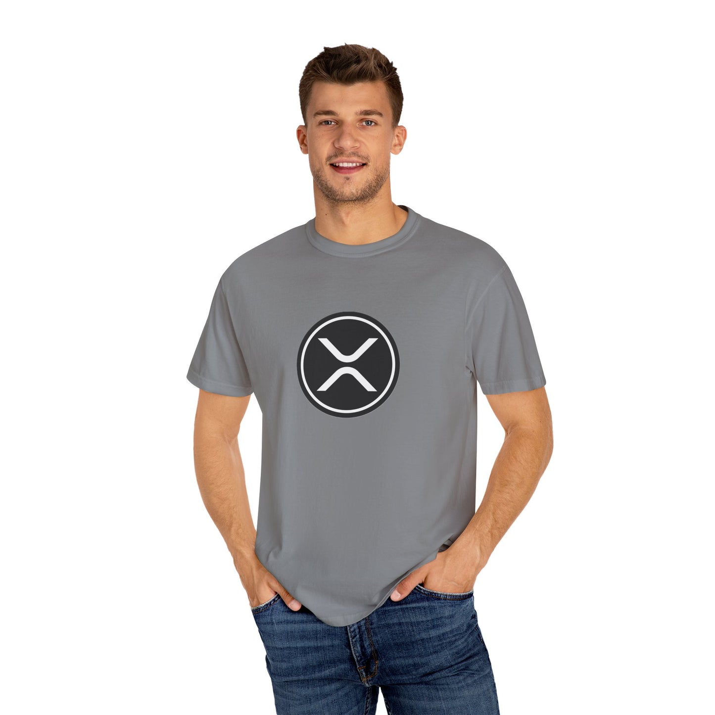 XRP Unisex Garment-Dyed T-Shirt with Minimalist Logo, Stylish Casual Wear, Perfect for Gifts, Everyday Comfort, Cool Streetwear
