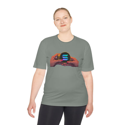 Unisex Moisture Wicking Tee featuring SOLANA & YZY designs, Perfect for Athletes, Casual Wear, Fitness Goals, Everyday Use, Sports Events