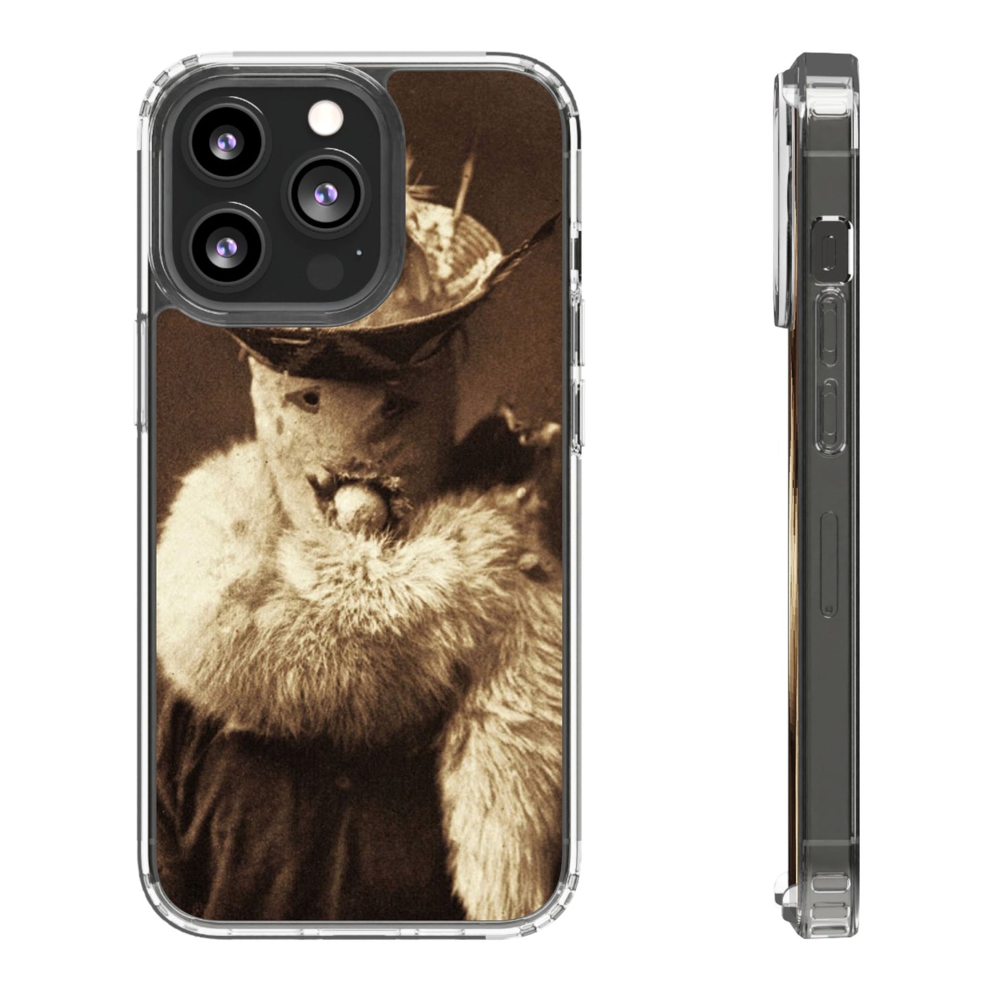 Yei Vintage Cat Photography Phone Case, Clear Cases, Unique Gift for Cat Lovers, Phone Accessory, Stylish Tech Gear, Animal Art
