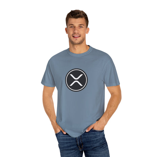 XRP Unisex Garment-Dyed T-Shirt with Minimalist Logo, Stylish Casual Wear, Perfect for Gifts, Everyday Comfort, Cool Streetwear