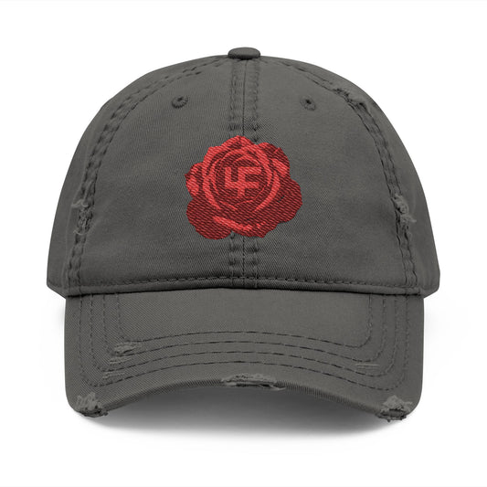 Swasticoin Distressed Floral Dad Hat, Embroidered Casual Cap, Vintage Rose Hat, Gift for Dad, Summer Accessory