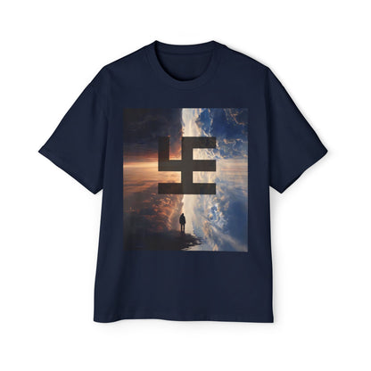 Swasticoin Men's Heavy Oversized Tee with Eye-Catching Design | Casual Wear, Graphic Tee, Street Style, Unisex Fashion, Gift Idea