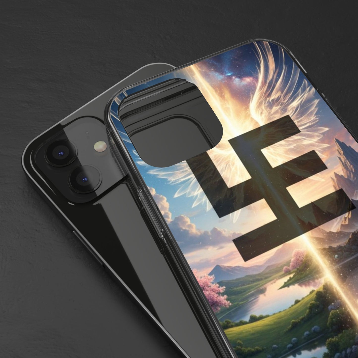 Swasticoin Peaceful Clear Phone Cases, Phone Accessories, Minimalist Design, Nature Lover Gifts, Transparent Phone Cover, Unique Art Case