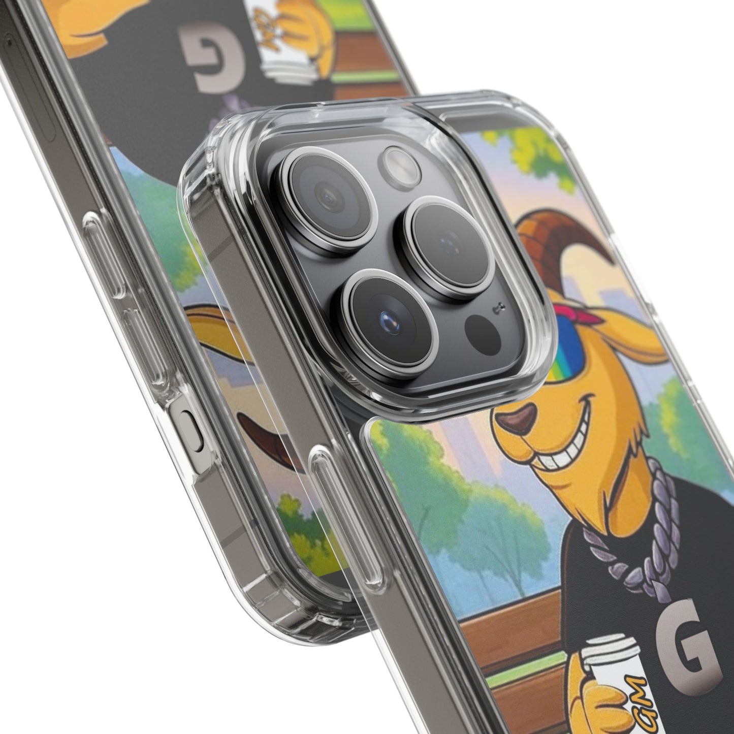Vibrant Goat Clear Phone Case, Fun Smartphone Cover, Animal Lover Gift, Stylish Tech Accessory, Unique Phone Protection