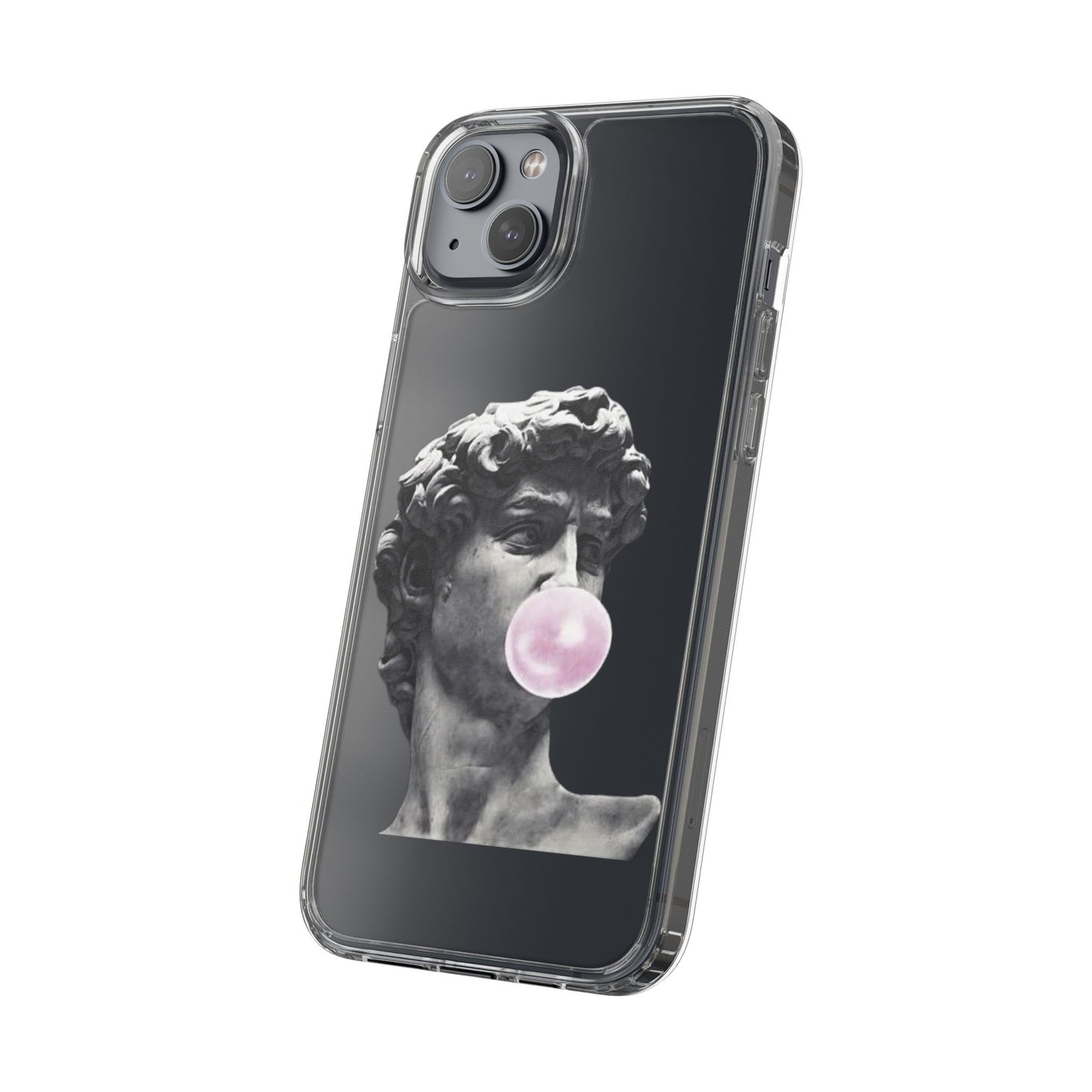 @ye Clear Phone Case with David Statue Design, Modern Phone Accessory for Art Lovers, Unique Gift, Customizable Compatible Soft Case