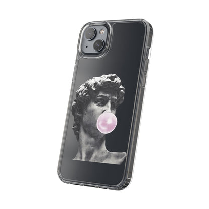 @ye Clear Phone Case with David Statue Design, Modern Phone Accessory for Art Lovers, Unique Gift, Customizable Compatible Soft Case