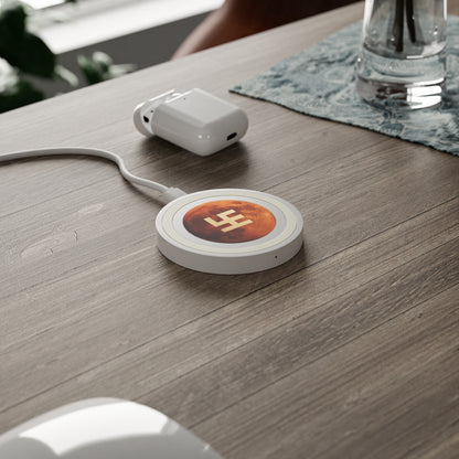 Swasticoin Moon Phase Wireless Charging Pad, Unique Tech Gift, Minimalist Desk Decor, Modern Home Office Accessory, Perfect for Any Occasion